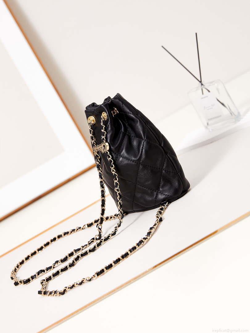 Chanel AS4810 Backpack Shiny Lambskin & Gold-Tone Metal Black