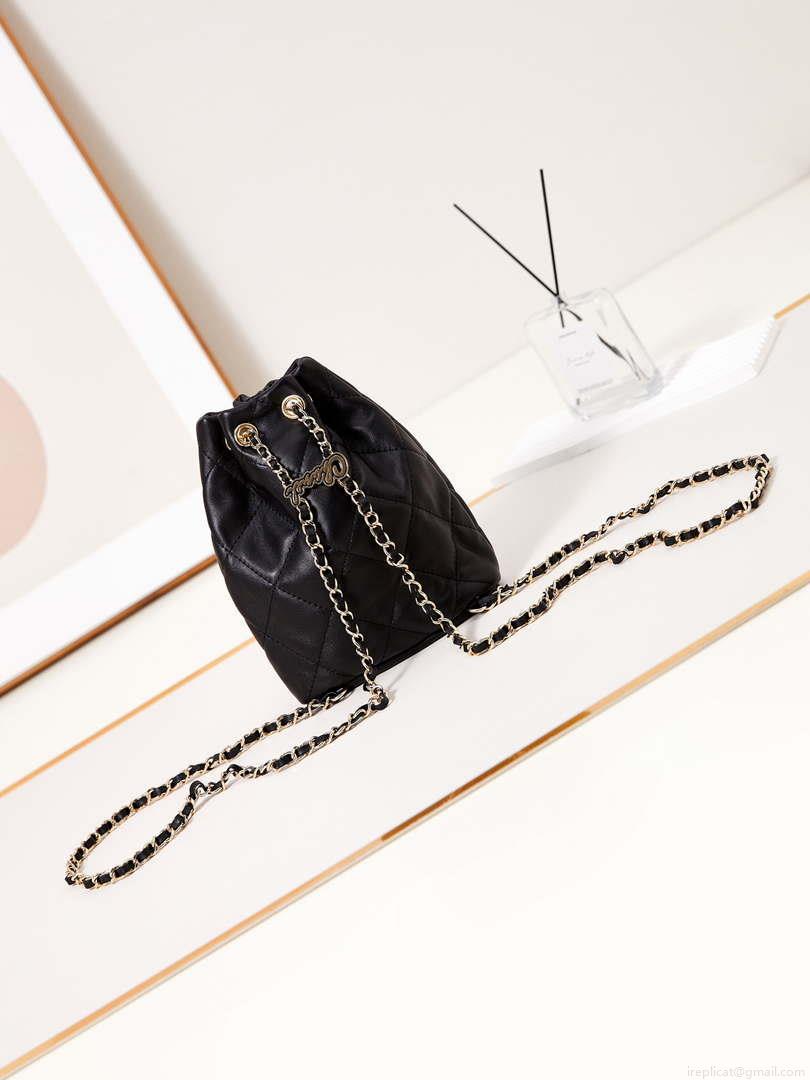 Chanel AS4810 Backpack Shiny Lambskin & Gold-Tone Metal Black