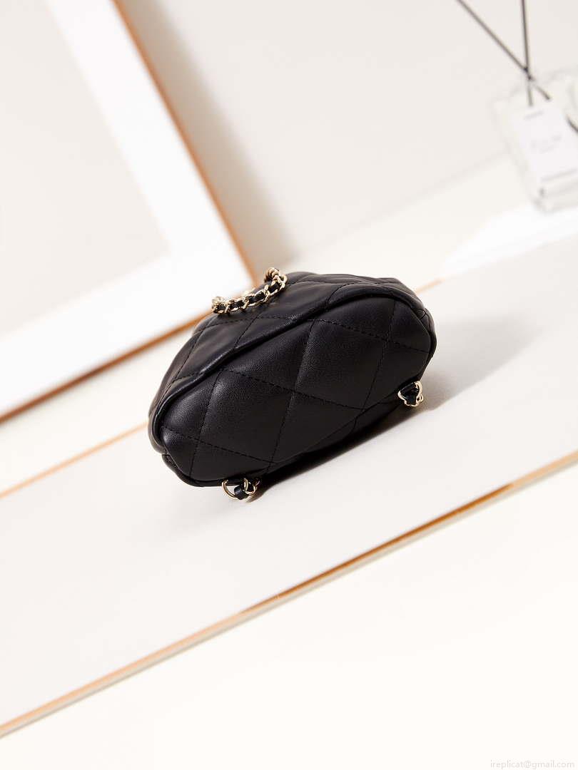 Chanel AS4810 Backpack Shiny Lambskin & Gold-Tone Metal Black