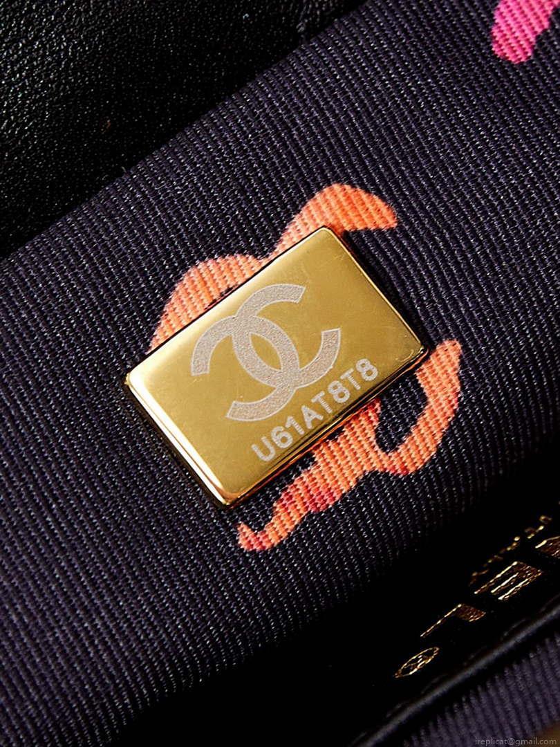 Chanel AS4810 Backpack Shiny Lambskin & Gold-Tone Metal Black