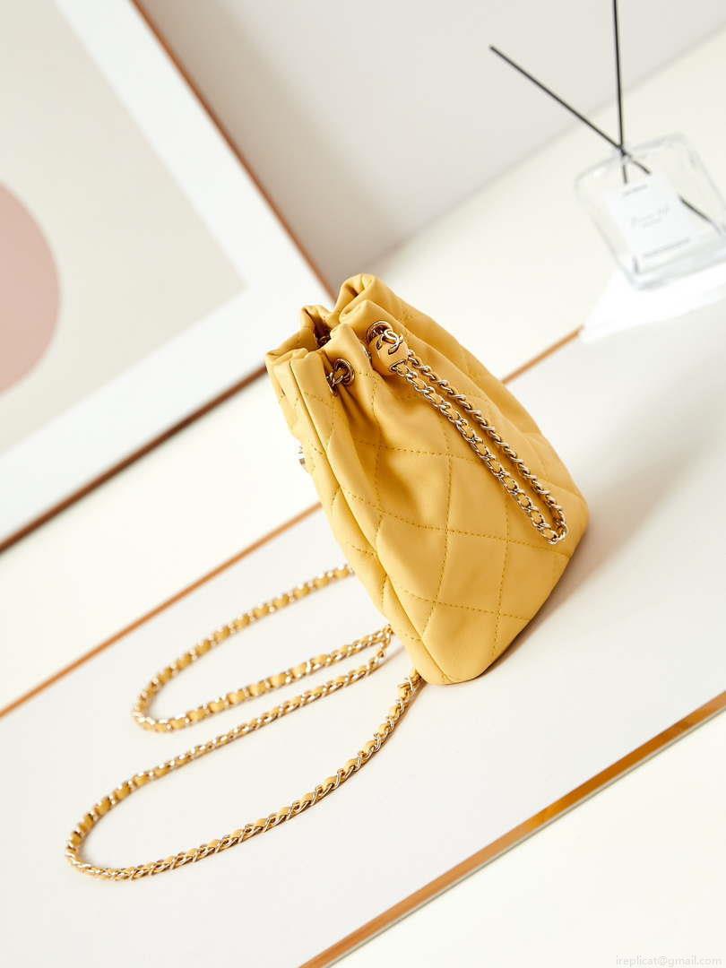 Chanel AS4810 Backpack Shiny Lambskin & Gold-Tone Metal Yellow