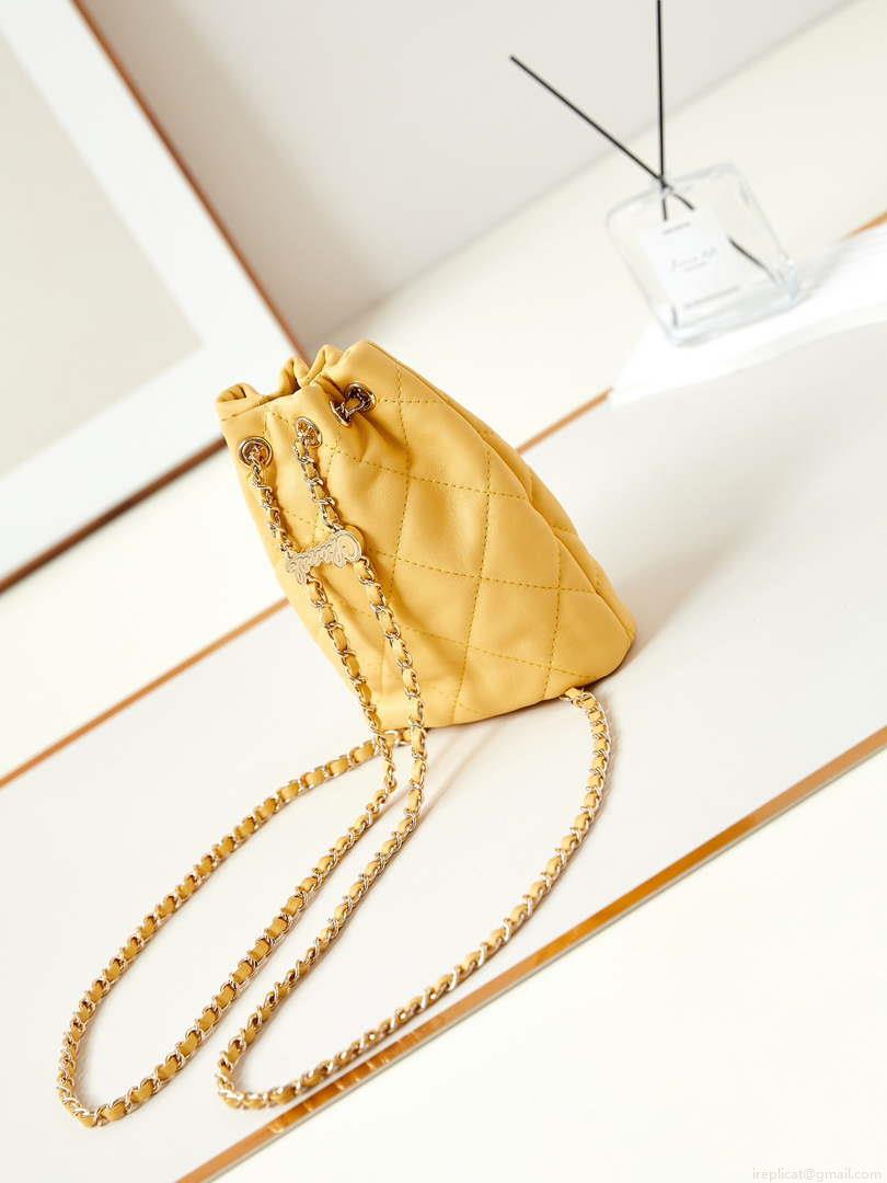 Chanel AS4810 Backpack Shiny Lambskin & Gold-Tone Metal Yellow