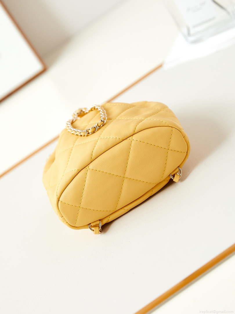 Chanel AS4810 Backpack Shiny Lambskin & Gold-Tone Metal Yellow