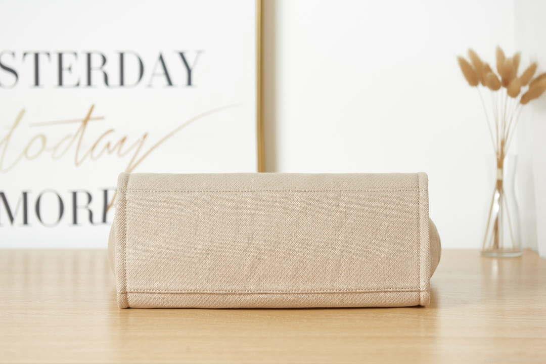 Chanel AS3257 Small Shopping Bag Mixed Fibers Calfskin & Gold-Tone Metal Beige