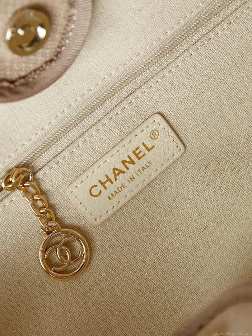 Chanel AS3257 Small Shopping Bag Mixed Fibers Calfskin & Gold-Tone Metal CC8009