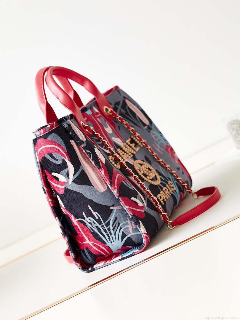 Chanel AS3257 Small Shopping Bag Mixed Fibers Calfskin & Gold-Tone Metal CC8011