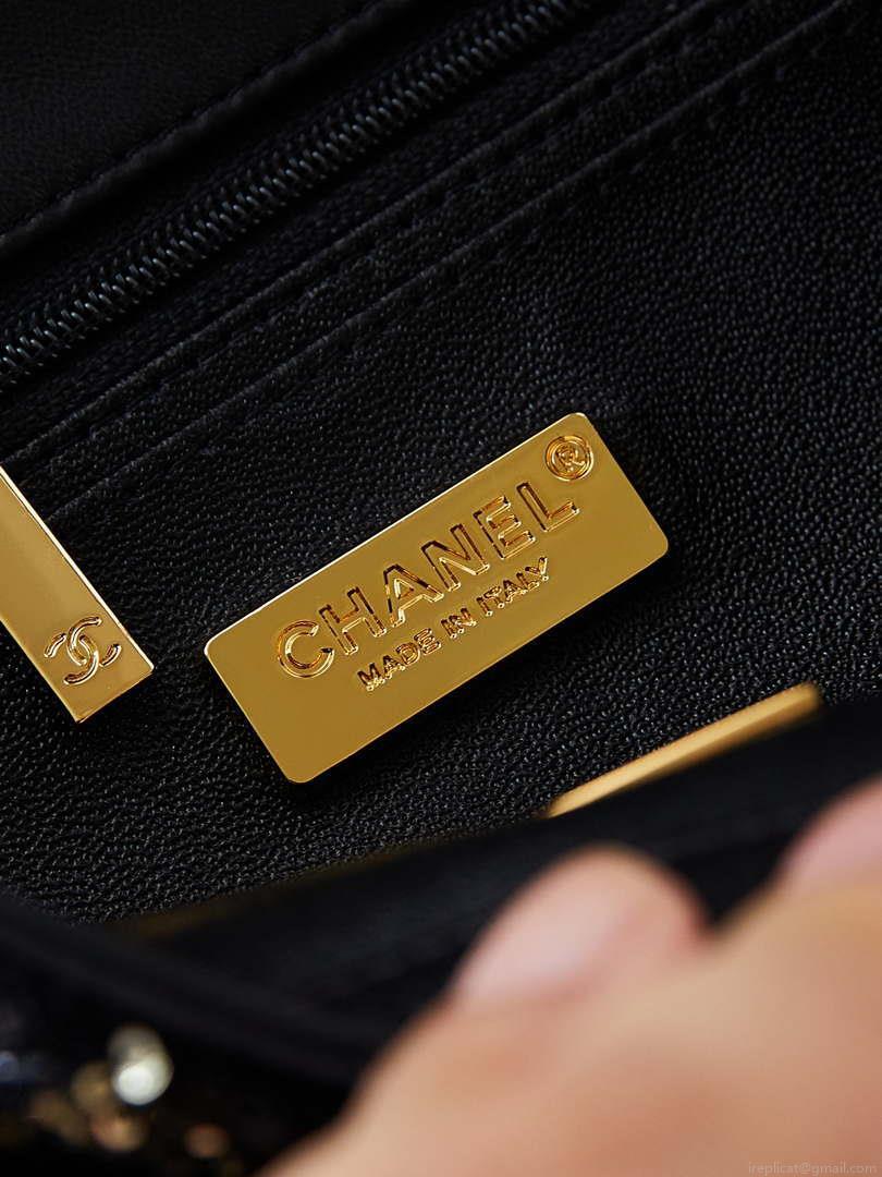 Chanel 24S AS4561 Flap Bag Sequins Gold-Tone Metal Multicolor Black