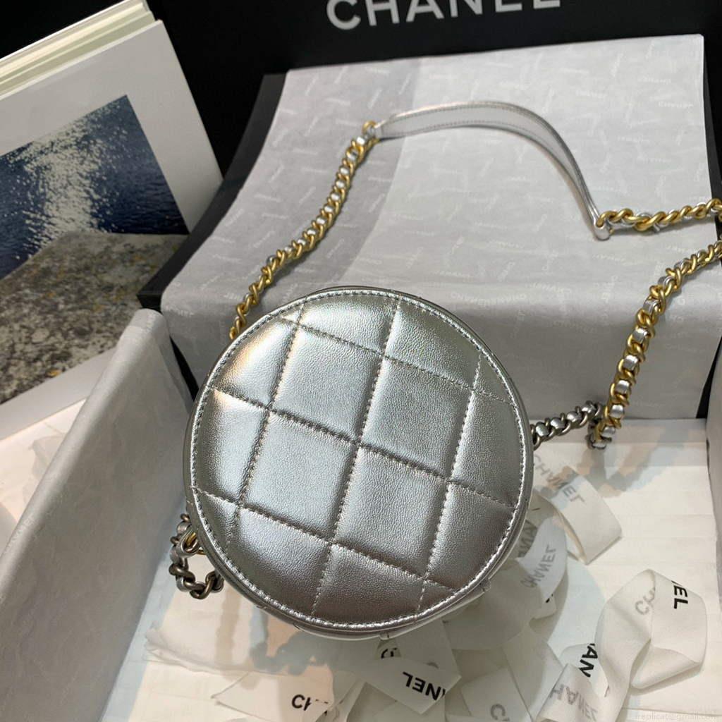 Chanel AS2735 Small Vanity Case Lambskin Gold Silver