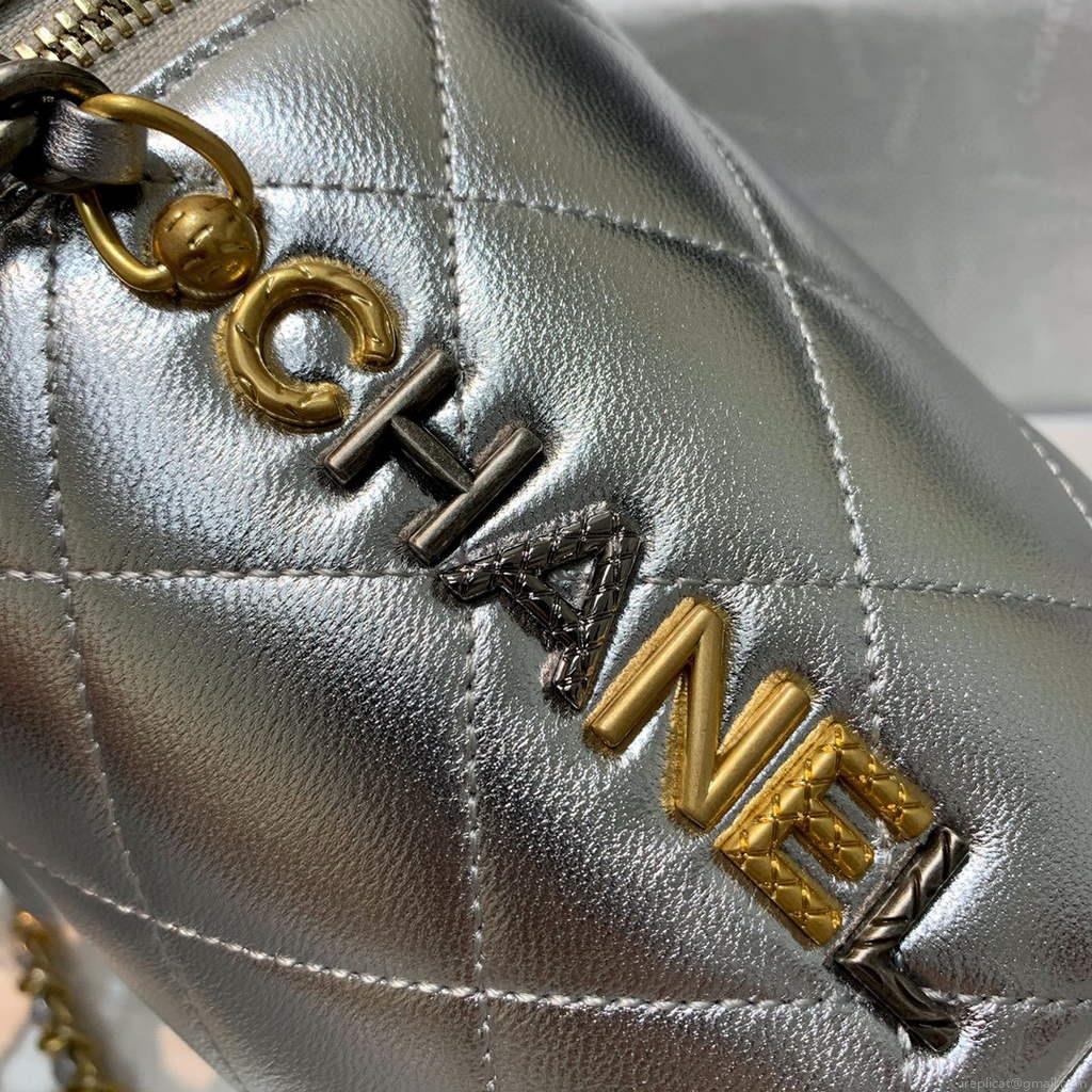 Chanel AS2735 Small Vanity Case Lambskin Gold Silver