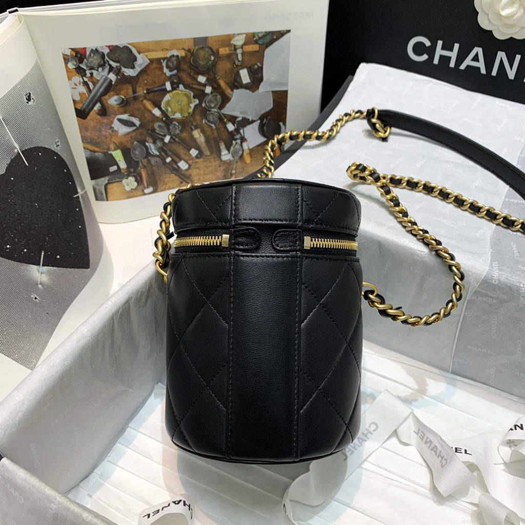 Chanel AS2735 Small Vanity Case Lambskin Gold Black