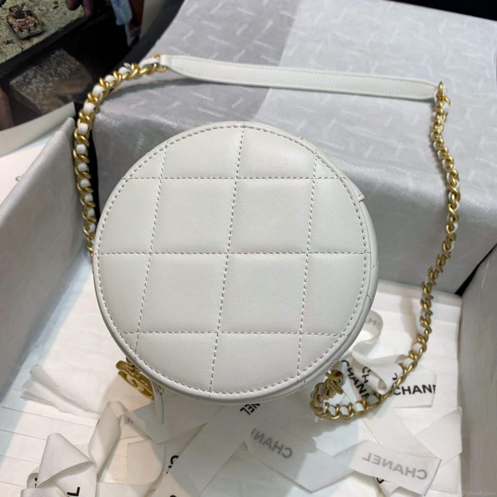 Chanel AS2735 Small Vanity Case Lambskin Gold White