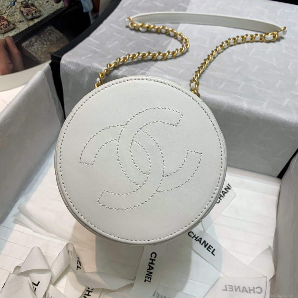 Chanel AS2735 Small Vanity Case Lambskin Gold White