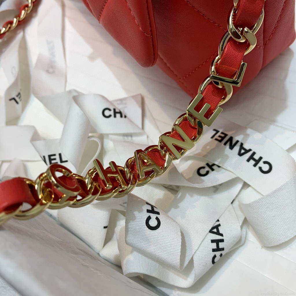 Chanel AS2299 Flap Bag Shoulder Orange Red