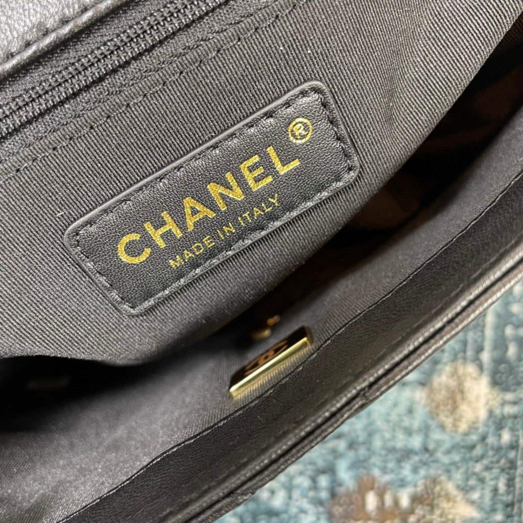 Chanel AS2693 Small Flap Bag Calfskin Gold Black
