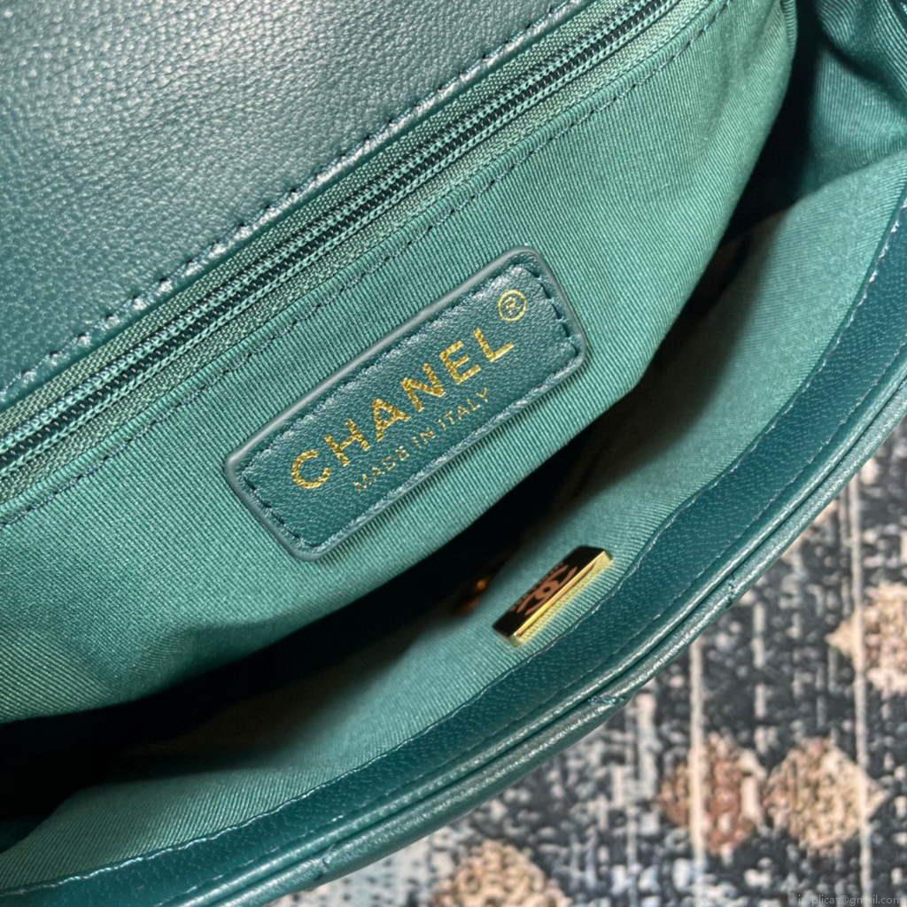 Chanel AS2693 Small Flap Bag Calfskin Gold Green