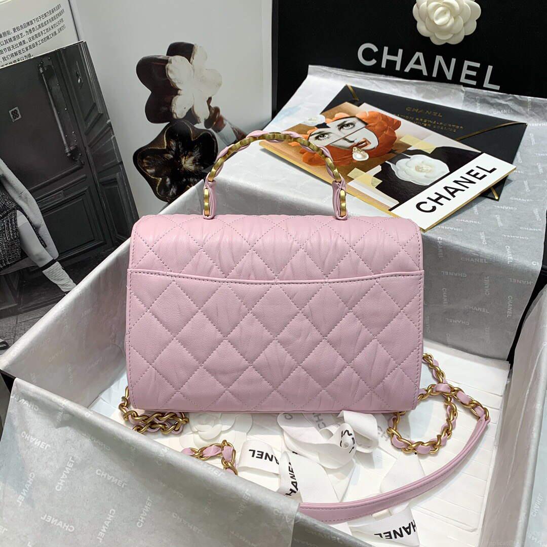 Chanel AS2478 Flap CC Wrapped Bag with Top Handle Pink