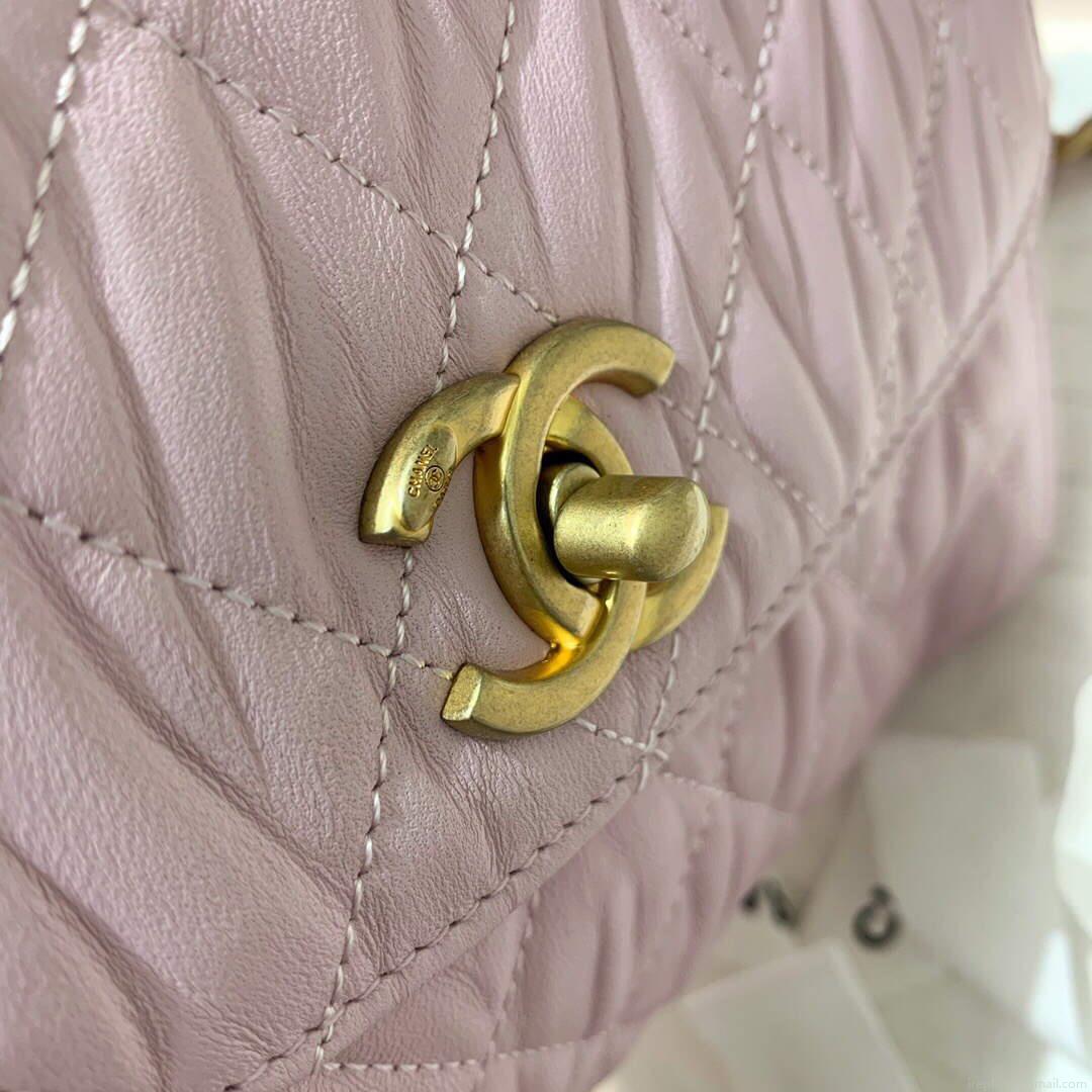 Chanel AS2478 Flap CC Wrapped Bag with Top Handle Pink