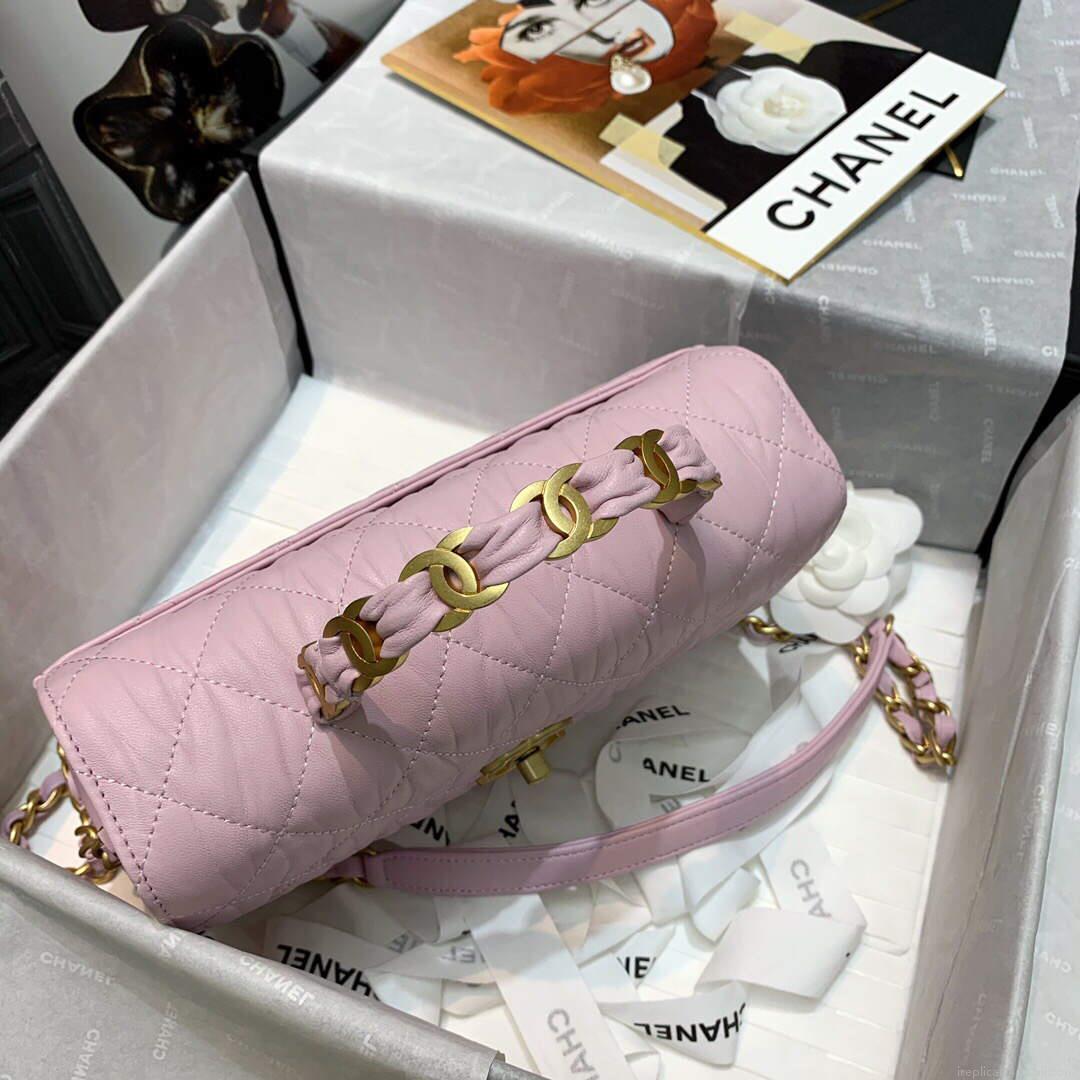 Chanel AS2478 Flap CC Wrapped Bag with Top Handle Pink