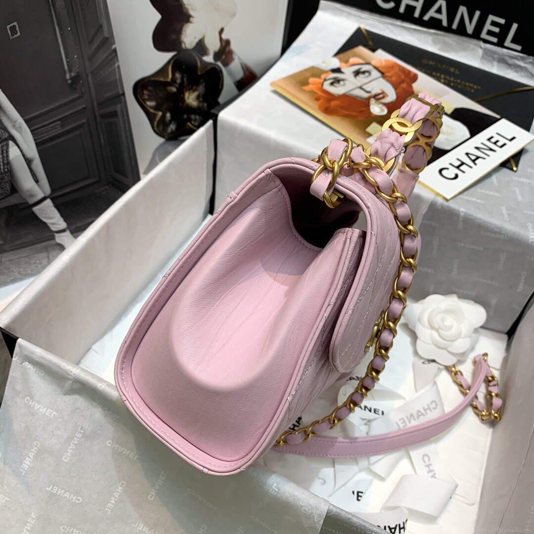Chanel AS2478 Flap CC Wrapped Bag with Top Handle Pink