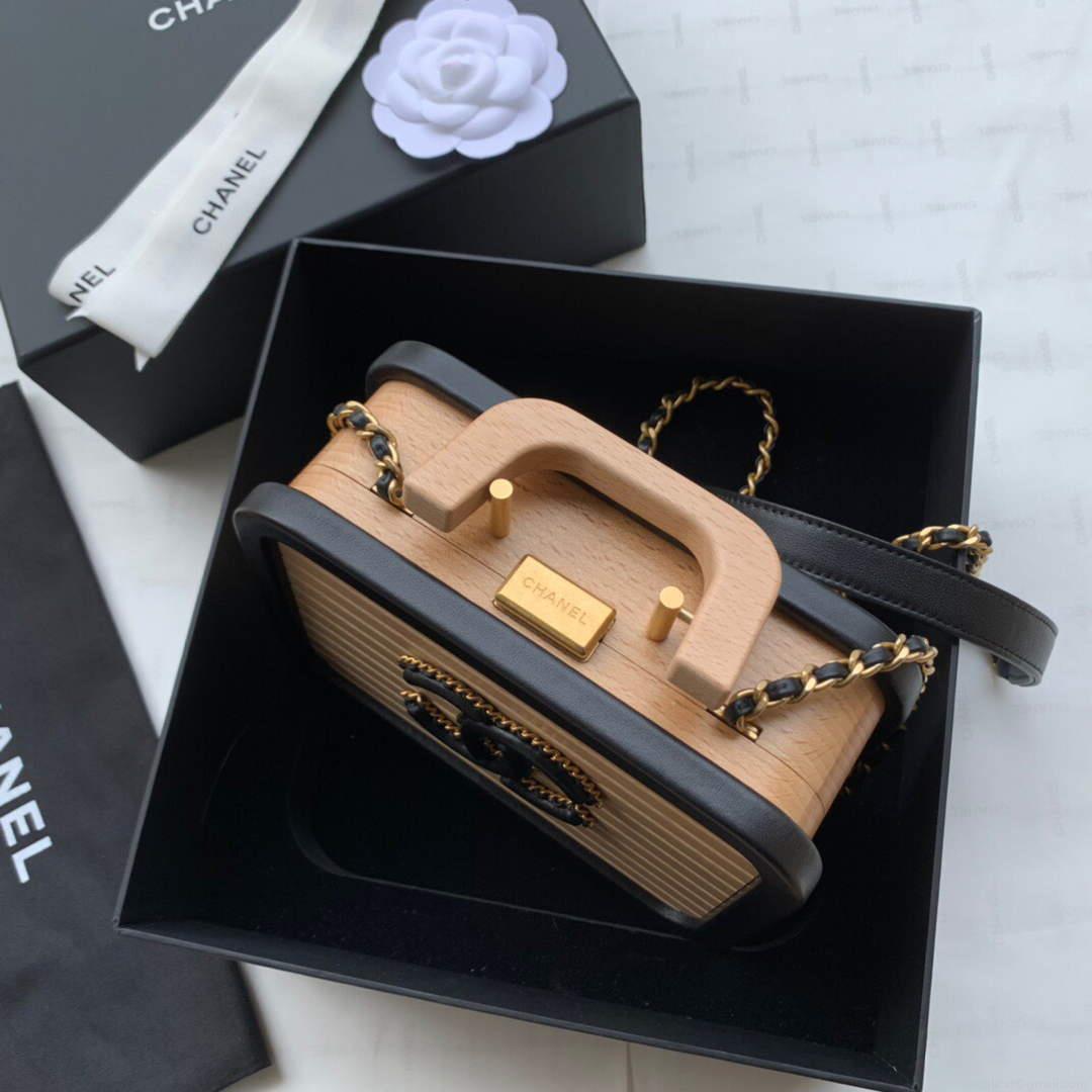 Chanel AS2926 Chanel Vanity Case Beech Wood Box Bag