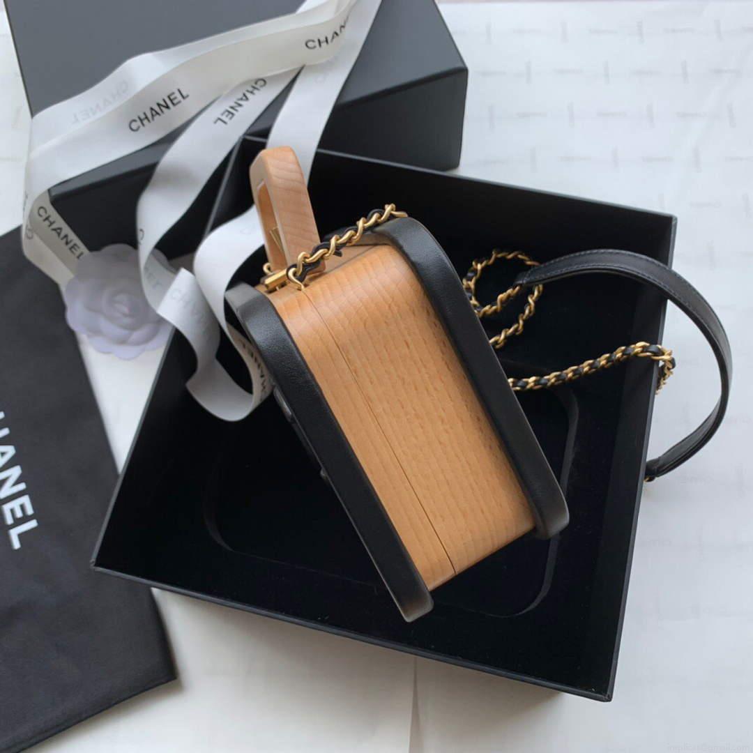 Chanel AS2926 Chanel Vanity Case Beech Wood Box Bag