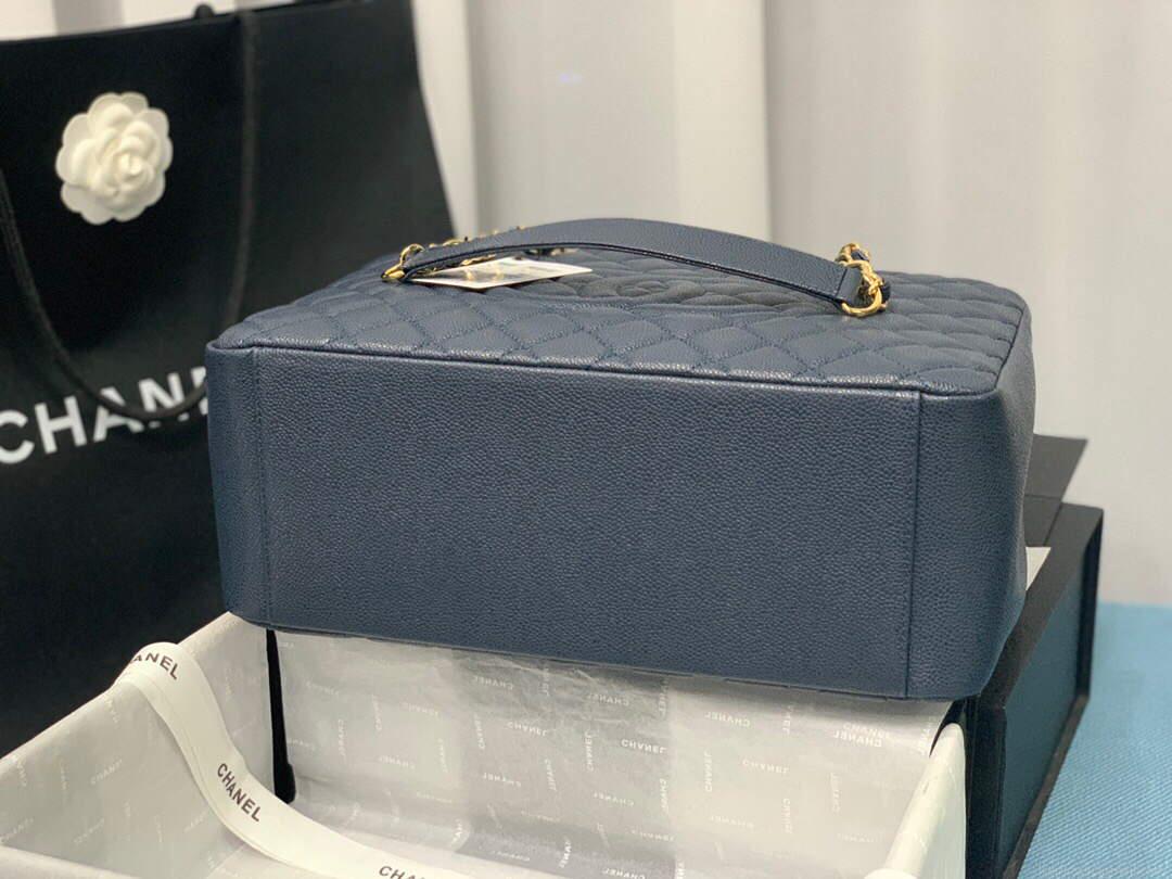 Chanel A50995 Matelasse GST Chain Tote bag caviar Calfskin leather Navy Blue Gold