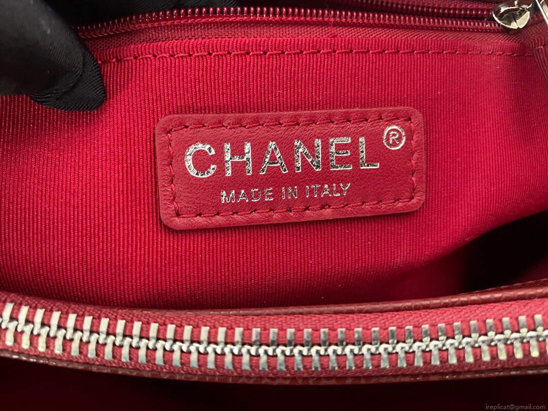 Chanel A50995 Matelasse GST Chain Tote bag caviar Calfskin leather Wine Red Silver