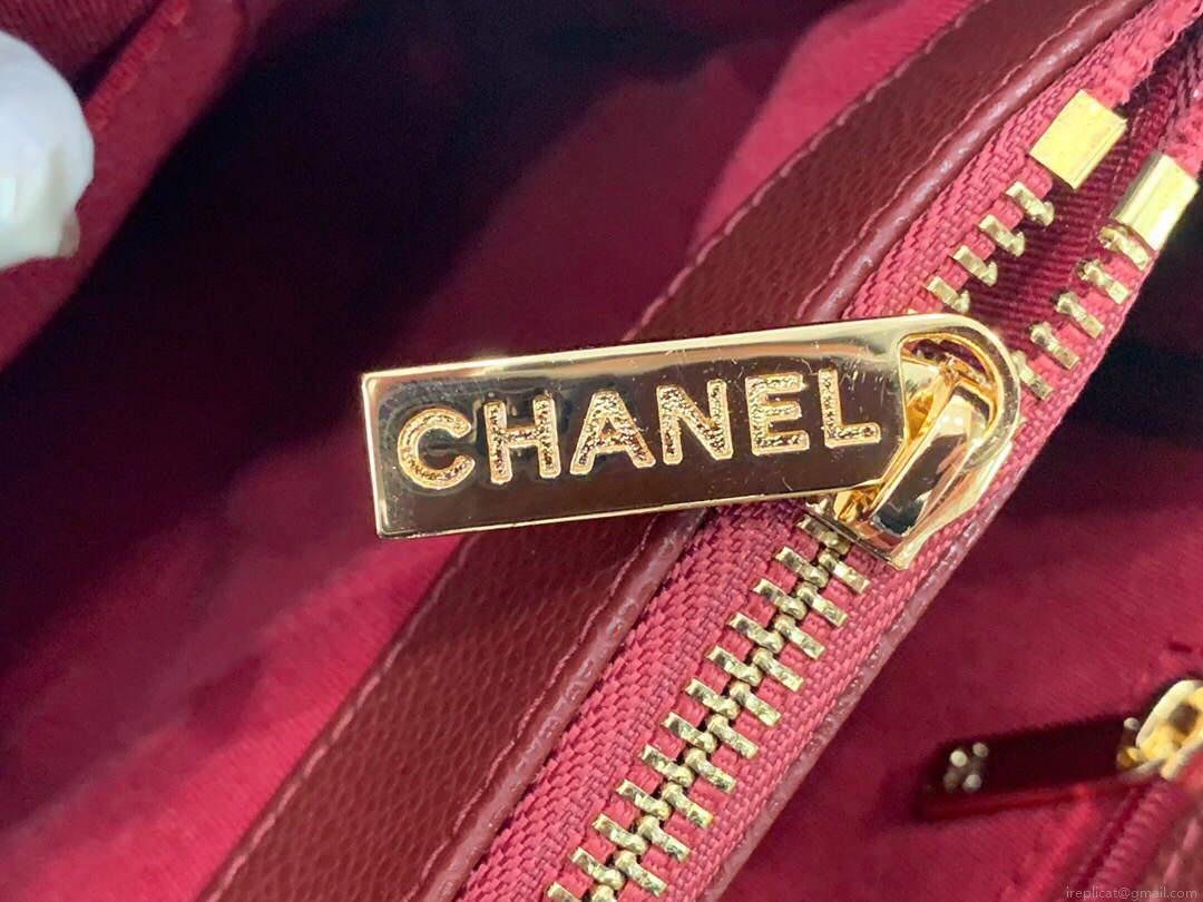 Chanel A50995 Matelasse GST Chain Tote bag caviar Calfskin leather Wine Red Gold