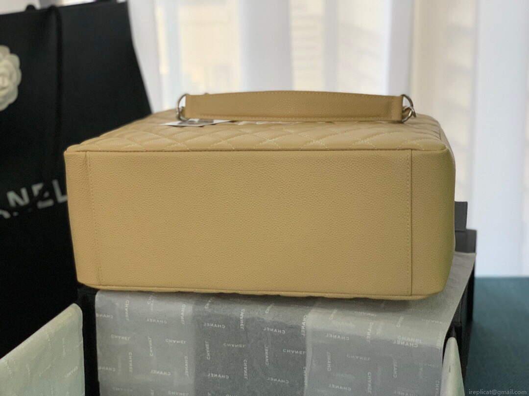 Chanel A50995 Matelasse GST Chain Tote bag caviar Calfskin leather Yellow Silver