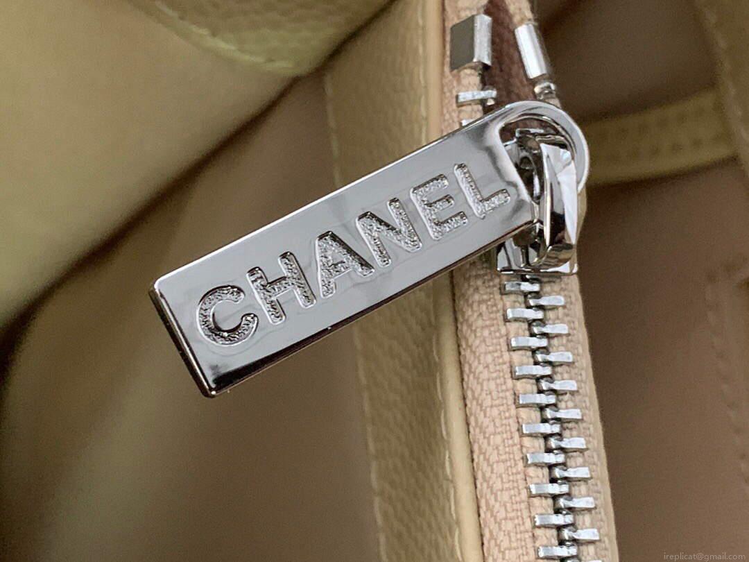 Chanel A50995 Matelasse GST Chain Tote bag caviar Calfskin leather Yellow Silver