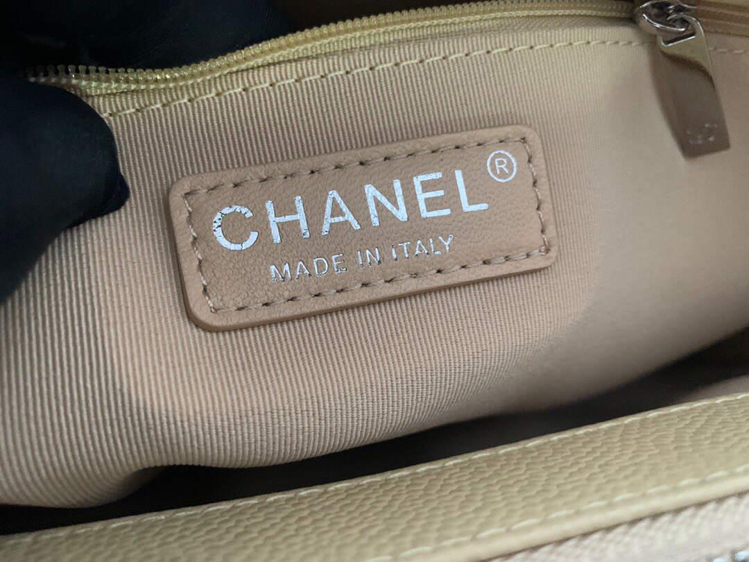 Chanel A50995 Matelasse GST Chain Tote bag caviar Calfskin leather Yellow Silver