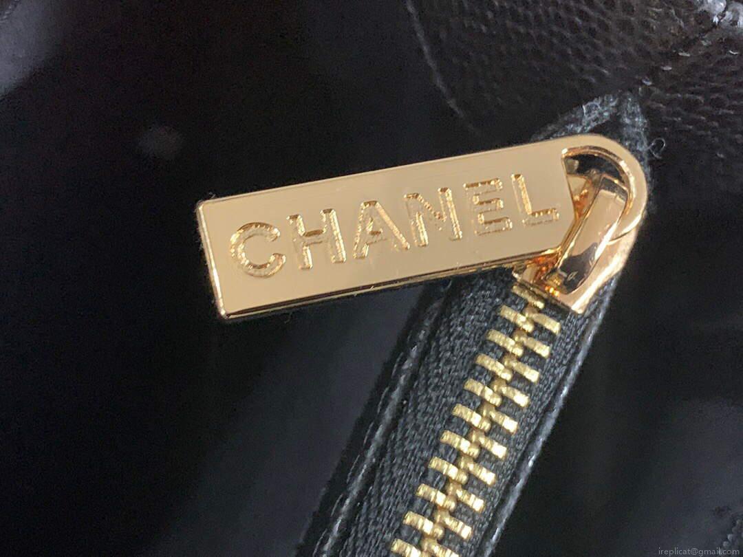 Chanel A50995 Matelasse GST Chain Tote bag caviar Calfskin leather Black Gold