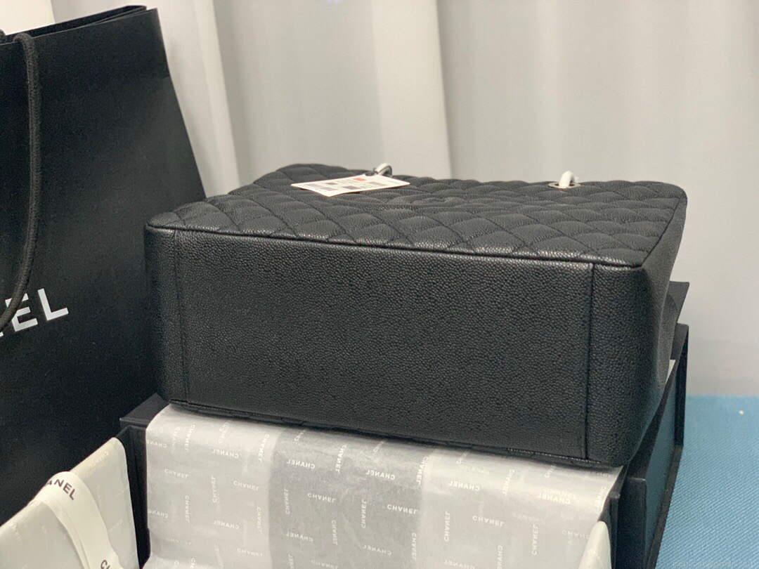 Chanel A50995 Matelasse GST Chain Tote bag caviar Calfskin leather Black Silver