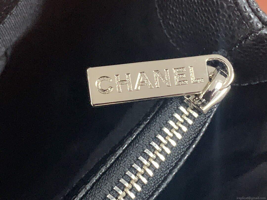 Chanel A50995 Matelasse GST Chain Tote bag caviar Calfskin leather Black Silver