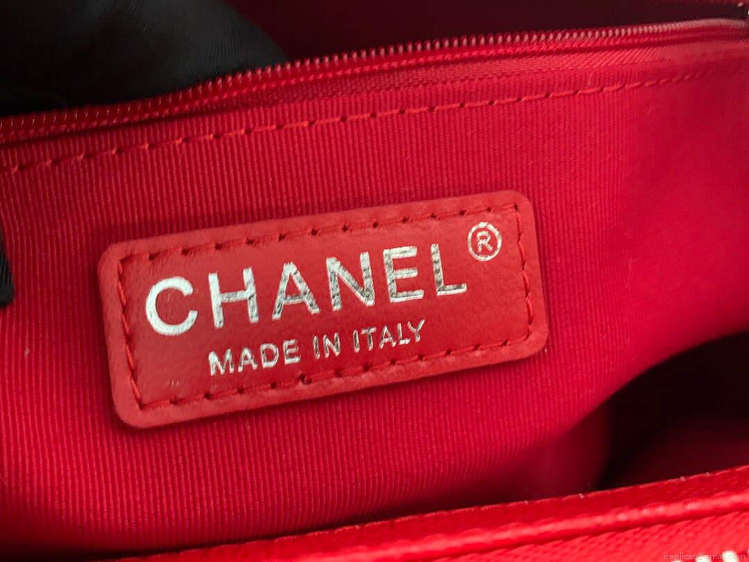 Chanel A50995 Matelasse GST Chain Tote bag caviar Calfskin leather Red Silver