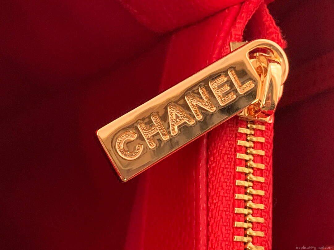 Chanel A50995 Matelasse GST Chain Tote bag caviar Calfskin leather Red Gold