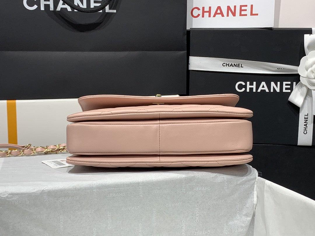 Chanel A92236 Small Trendy CC Flap Bag With Top Handle Lambskin bag Pink Gold