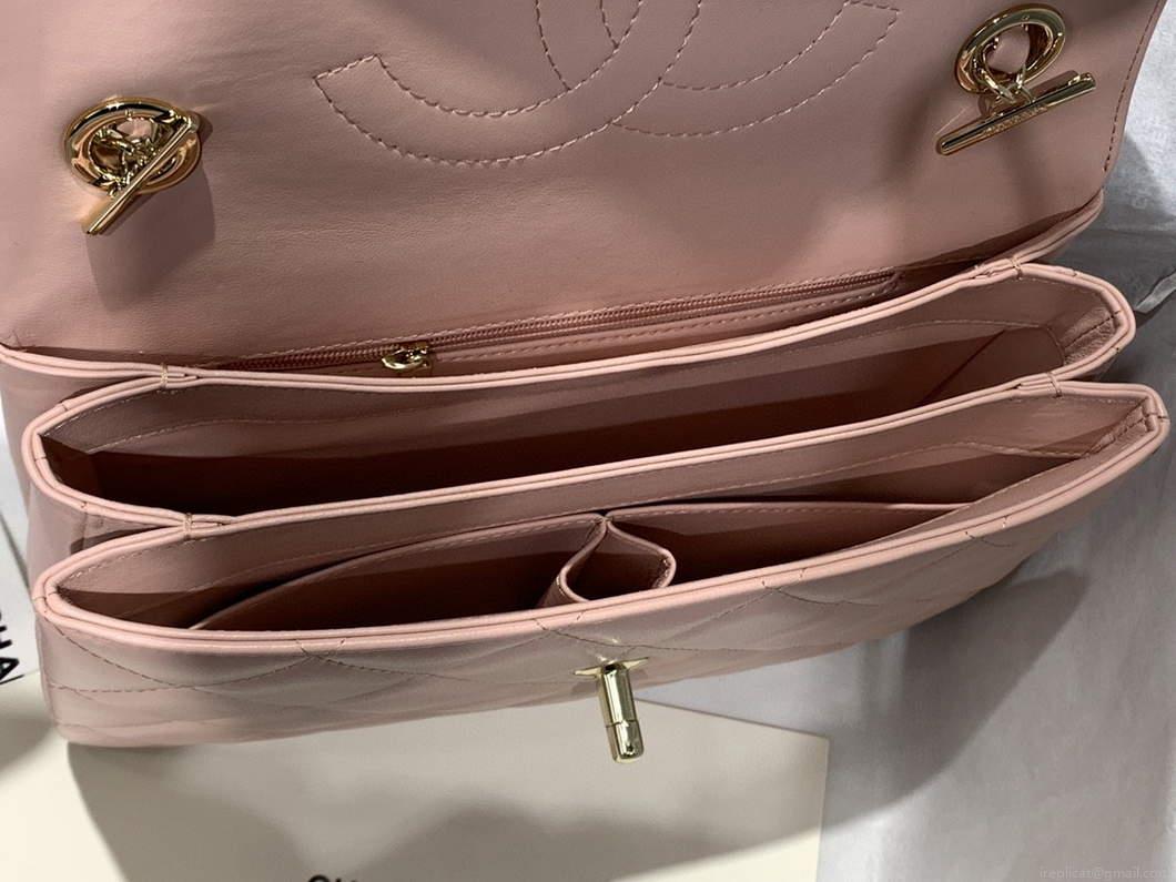 Chanel A92236 Small Trendy CC Flap Bag With Top Handle Lambskin bag Pink Gold