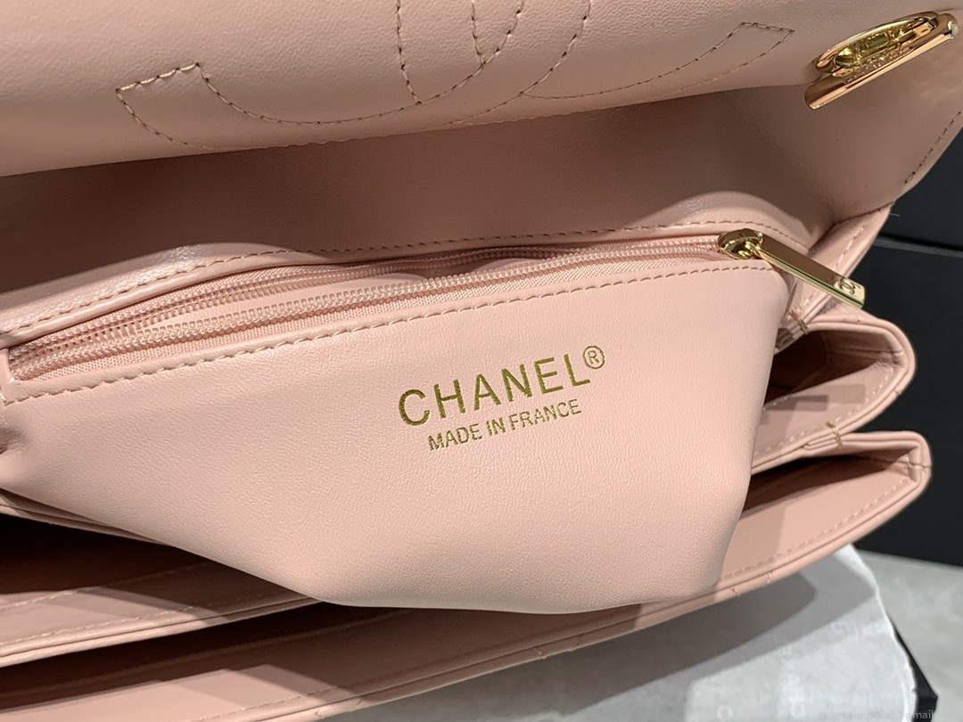 Chanel A92236 Small Trendy CC Flap Bag With Top Handle Lambskin bag Pink Gold