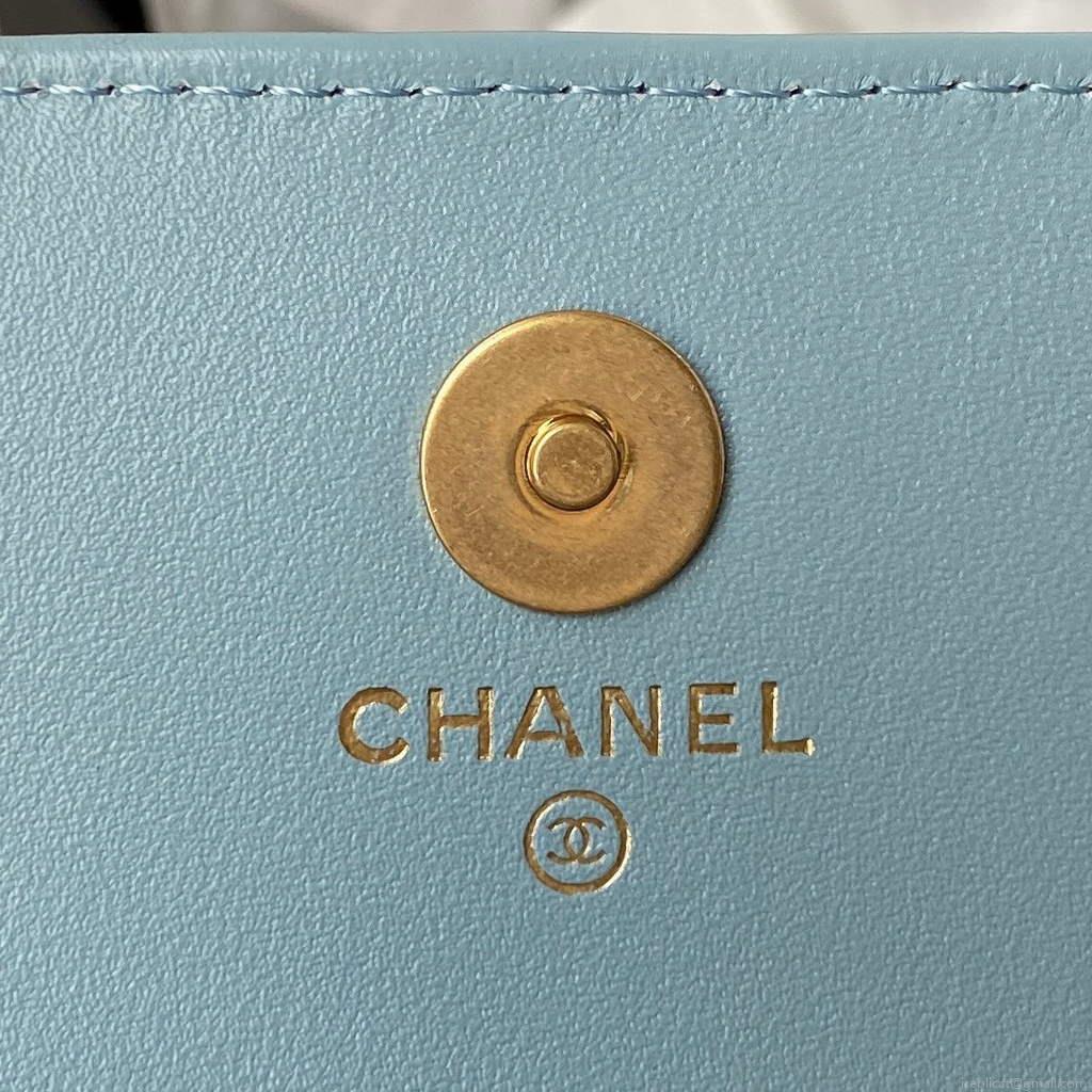 Chanel AP2635 Clutch With Chain Lambskin Blue