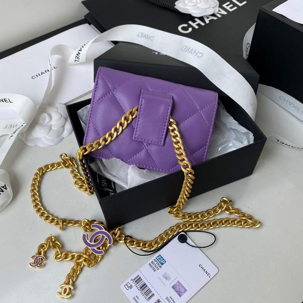 Chanel AP2635 Clutch With Chain Lambskin Purple
