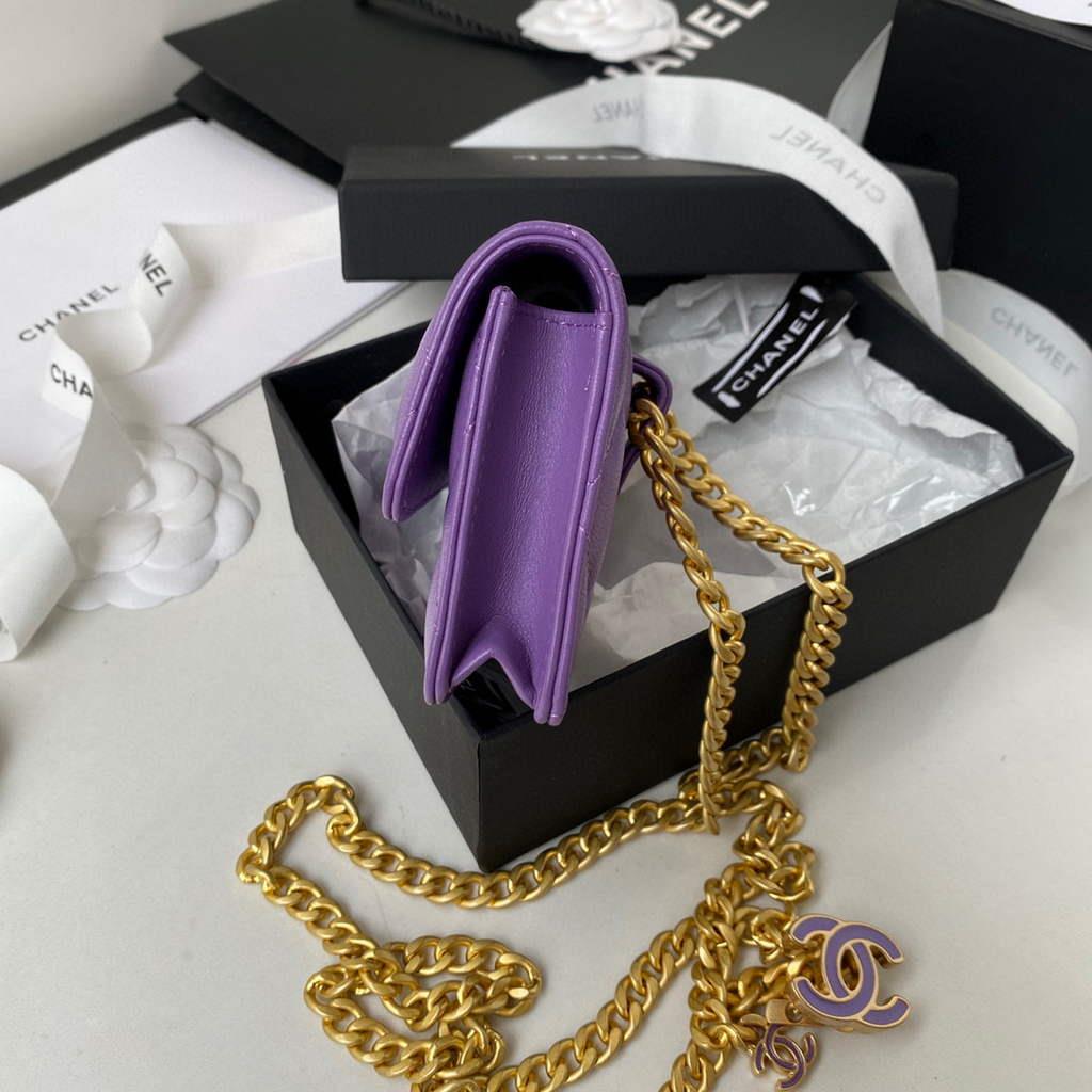 Chanel AP2635 Clutch With Chain Lambskin Purple