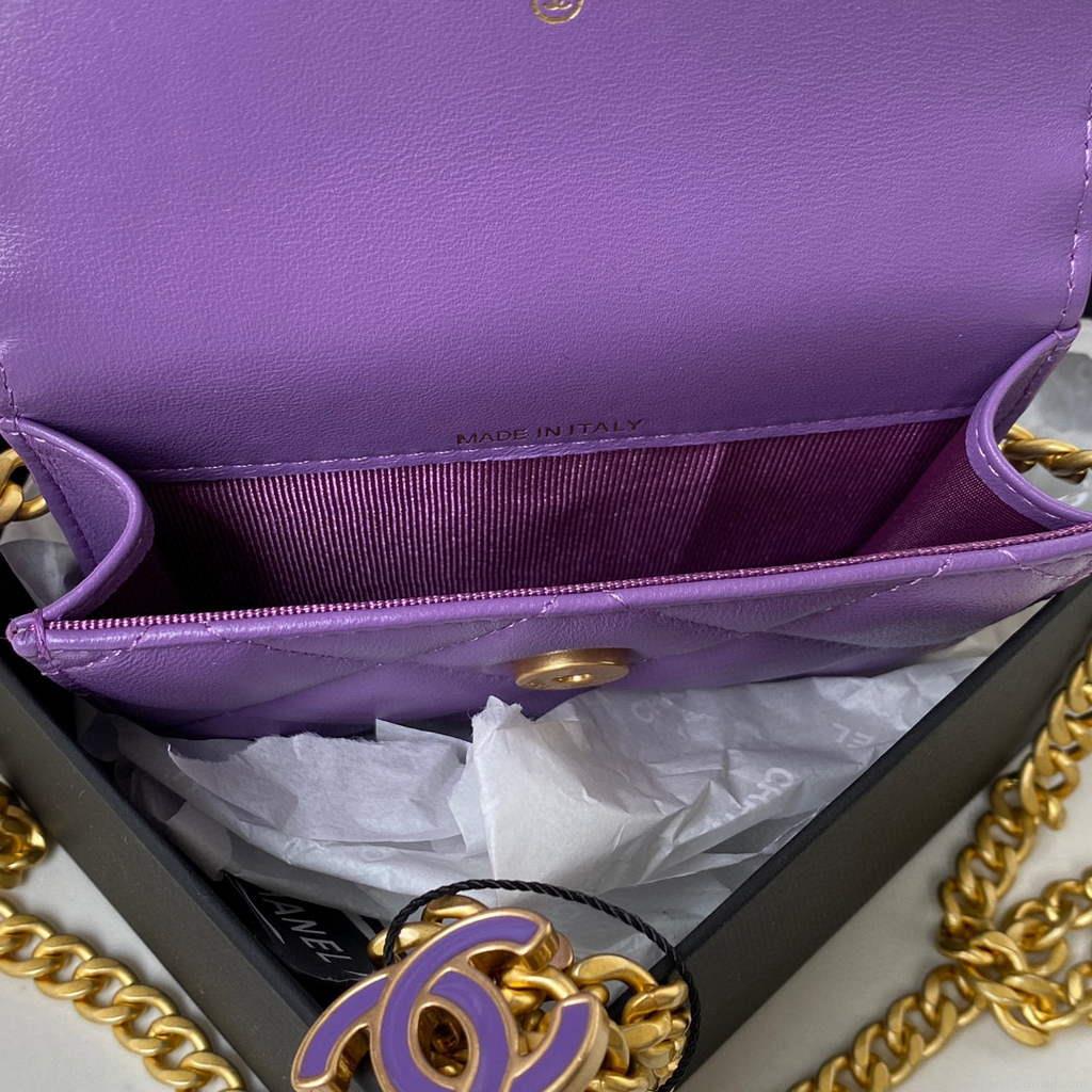 Chanel AP2635 Clutch With Chain Lambskin Purple