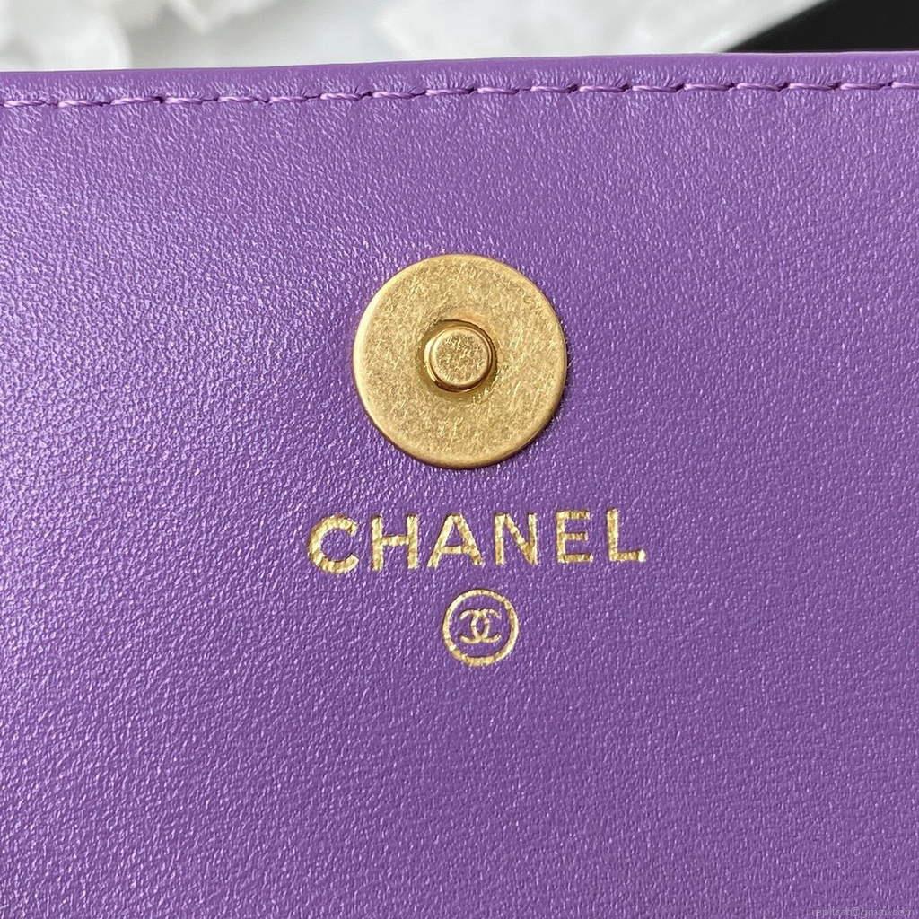 Chanel AP2635 Clutch With Chain Lambskin Purple