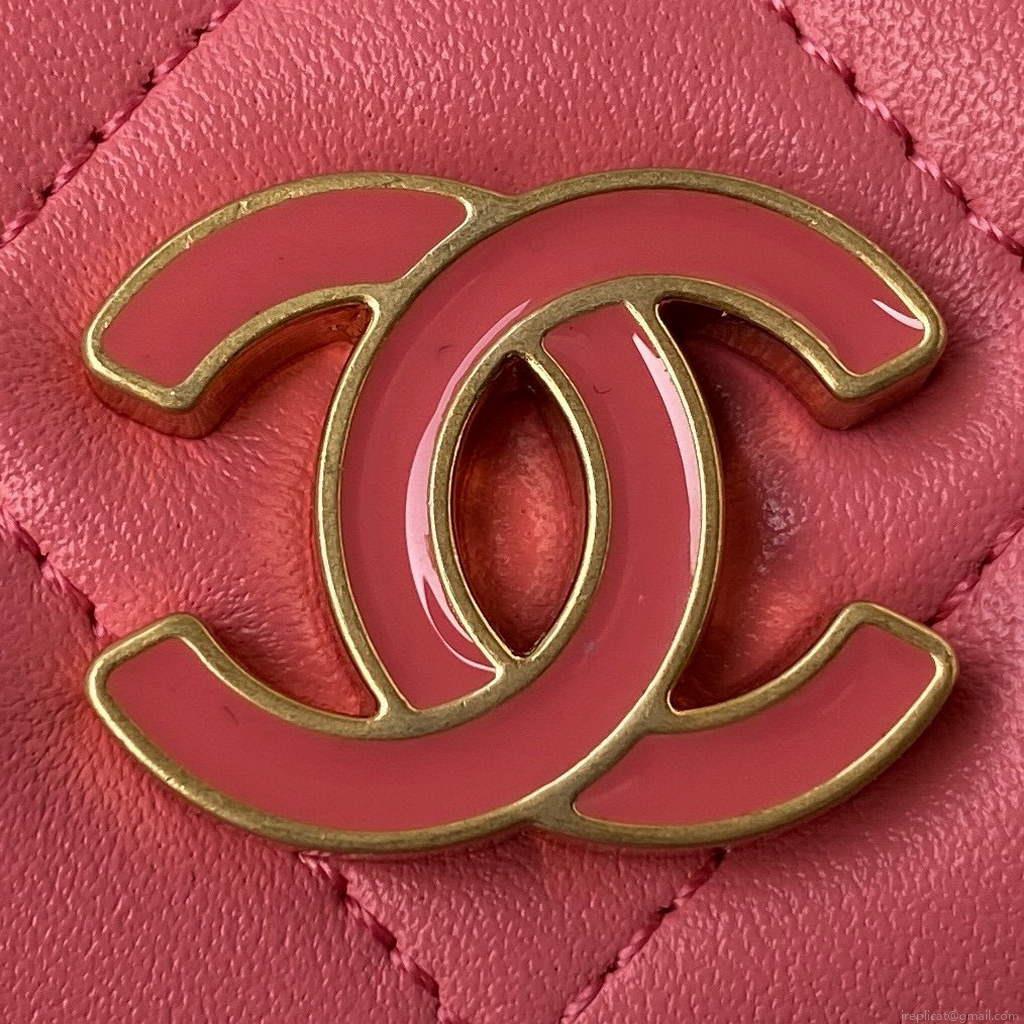 Chanel AP2635 Clutch With Chain Lambskin Pink
