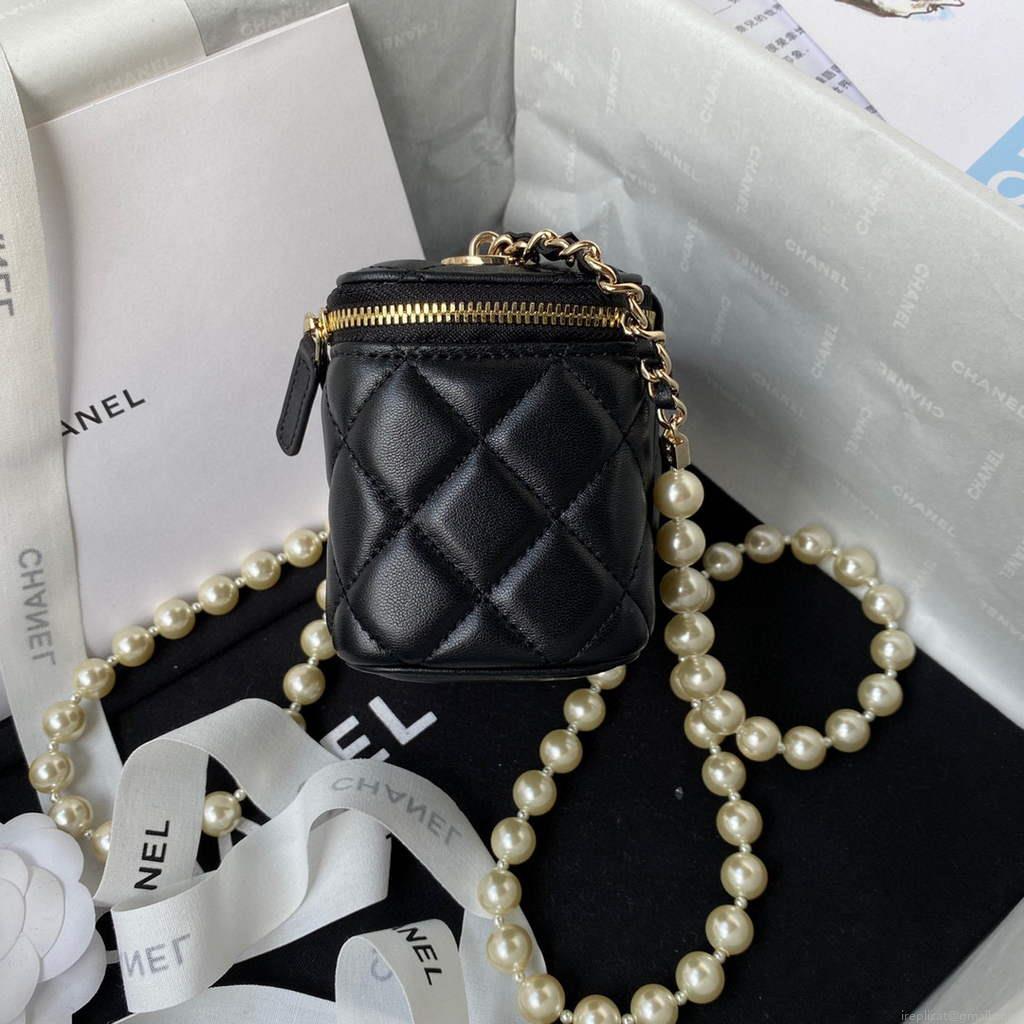 Chanel AP2581 Small Vanity with Chain lambskin Black