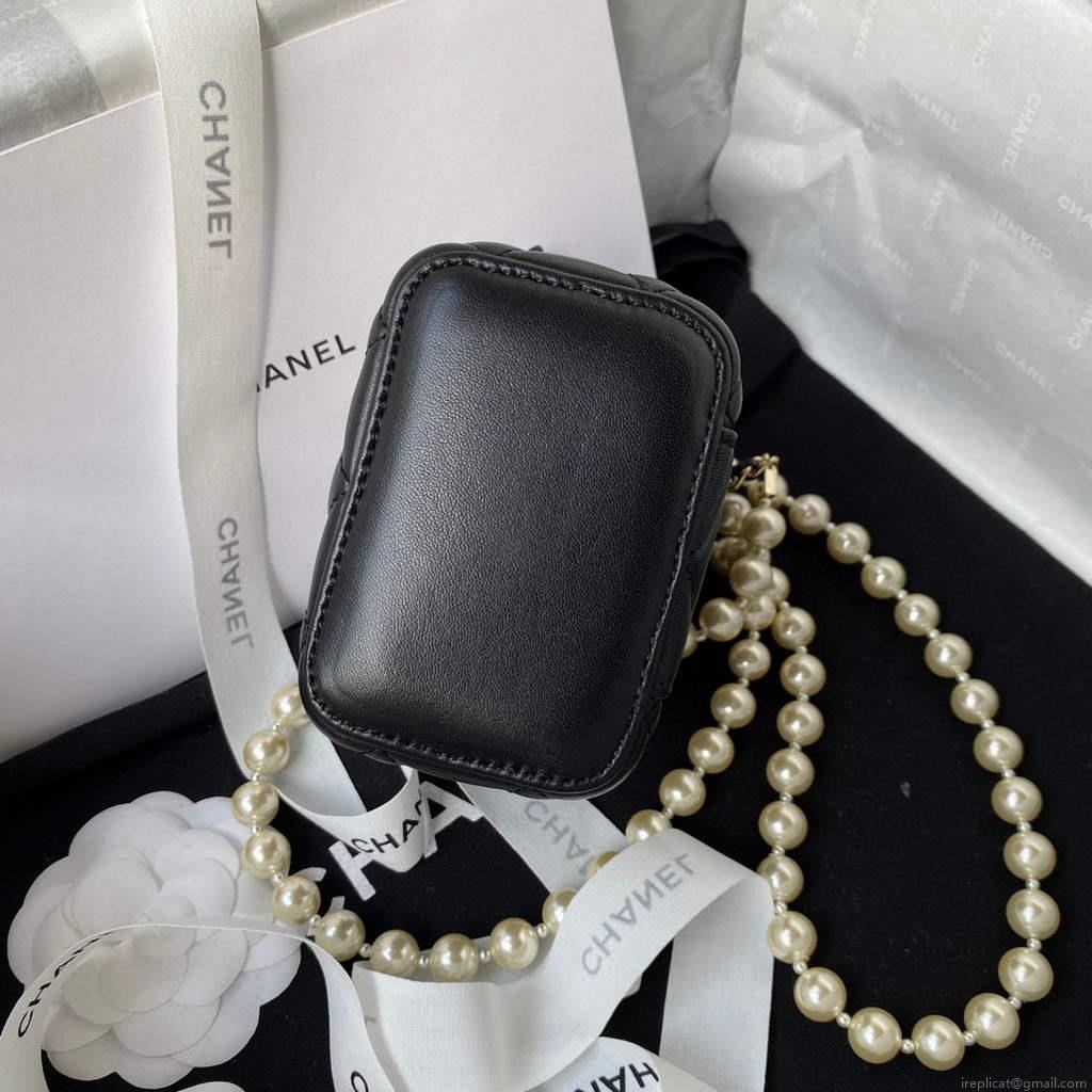 Chanel AP2581 Small Vanity with Chain lambskin Black