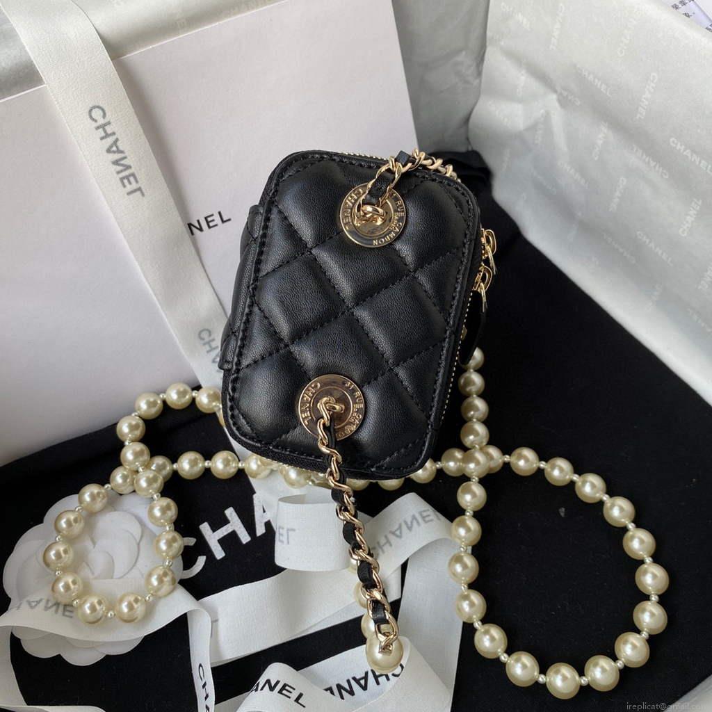 Chanel AP2581 Small Vanity with Chain lambskin Black