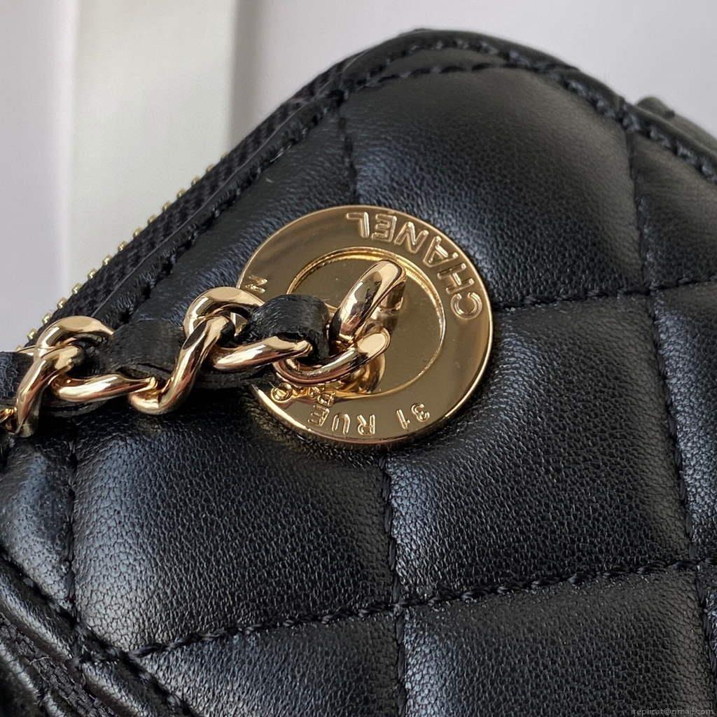 Chanel AP2581 Small Vanity with Chain lambskin Black