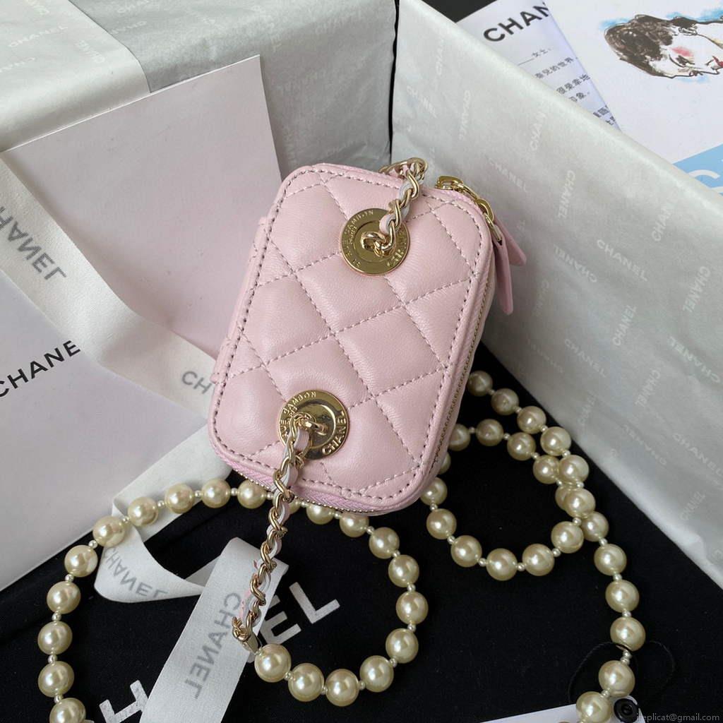 Chanel AP2581 Small Vanity with Chain lambskin Pink